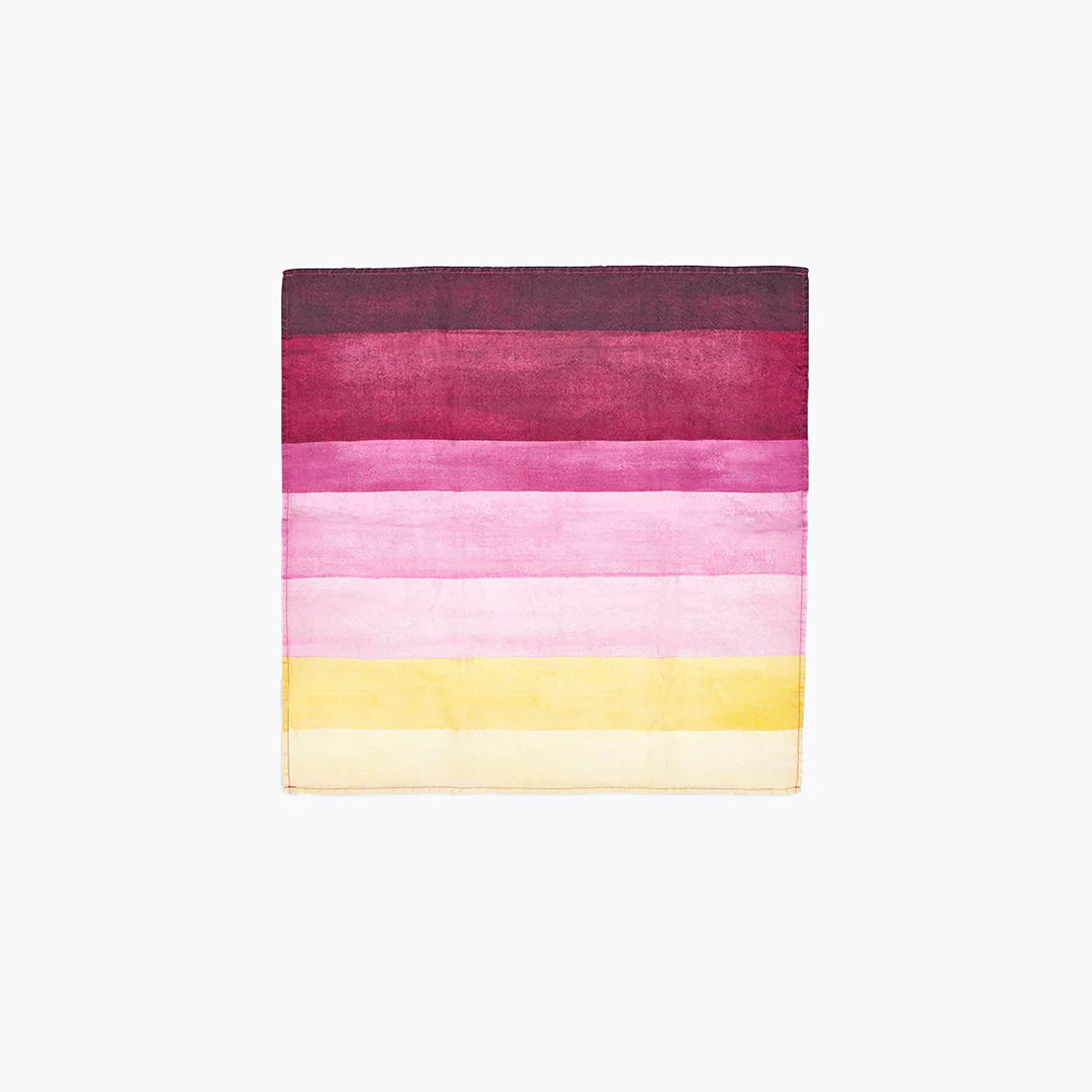 Shades of Pink Striped Linen Tablecloth with 12pc Matching Napkins