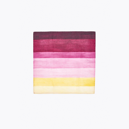 Shades of Pink Striped Linen Tablecloth with 12pc Matching Napkins