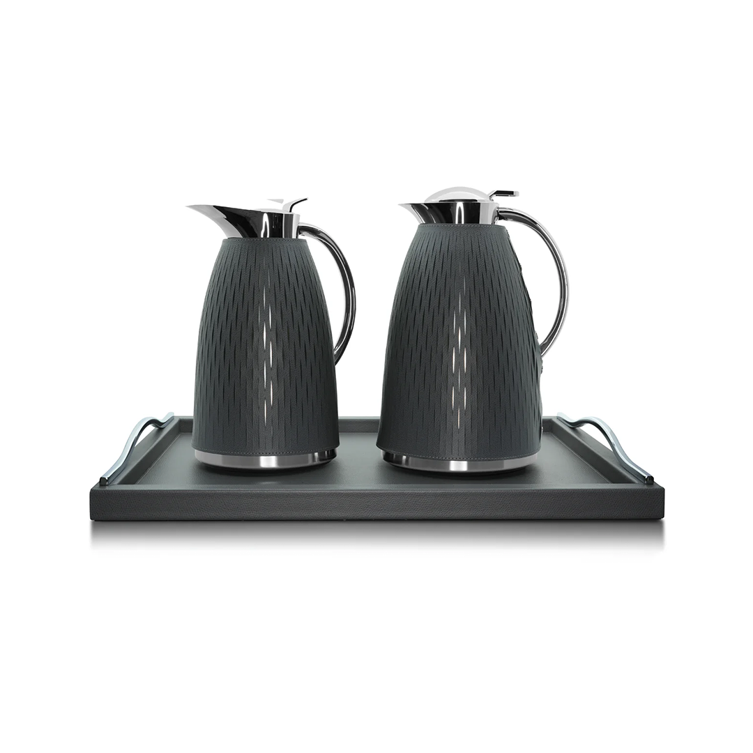 Janine & Kamila Carafe Dark Grey Set with Tray