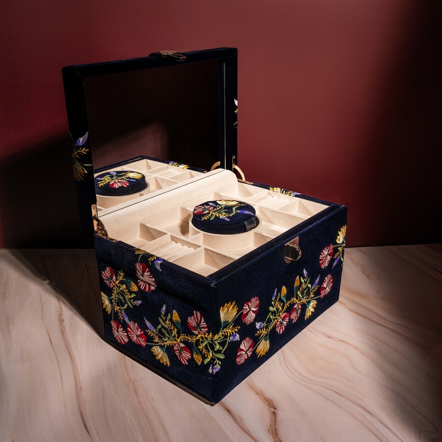 Zoe Large Jewelry Box Indigo