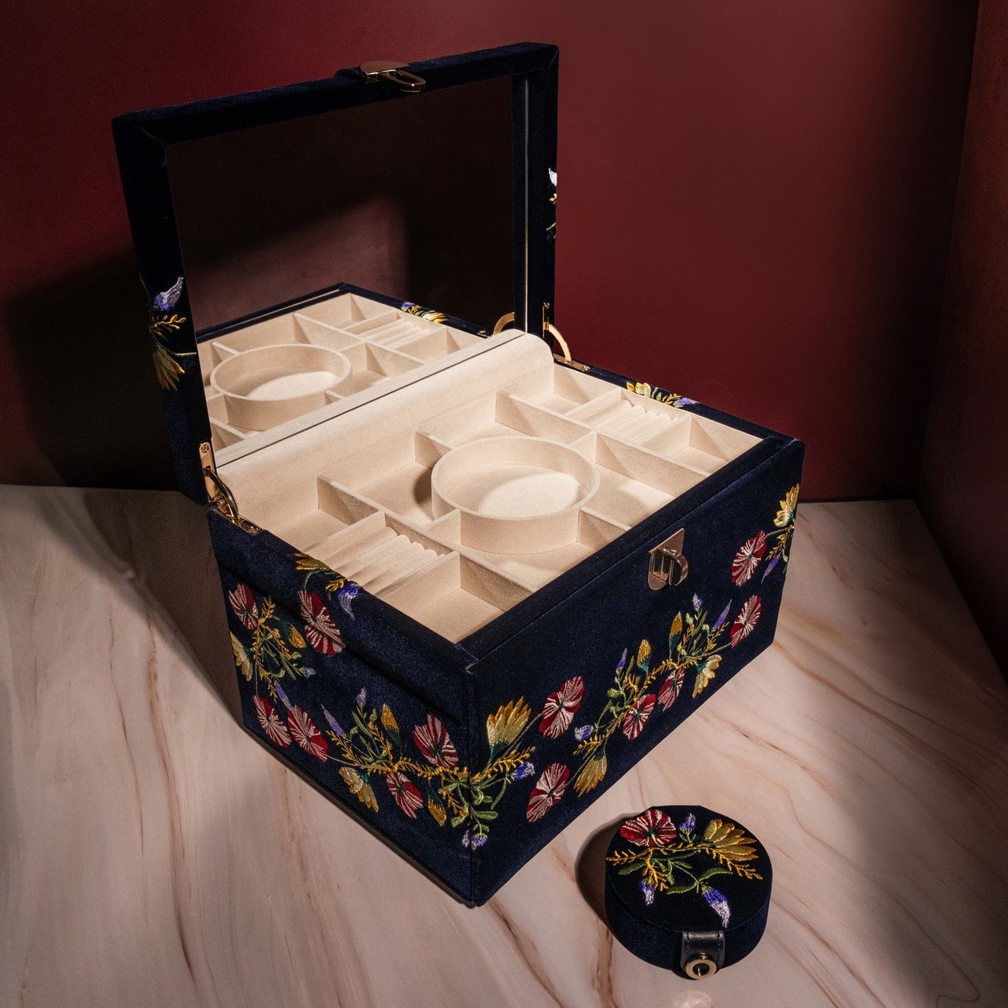 Zoe Large Jewelry Box Indigo